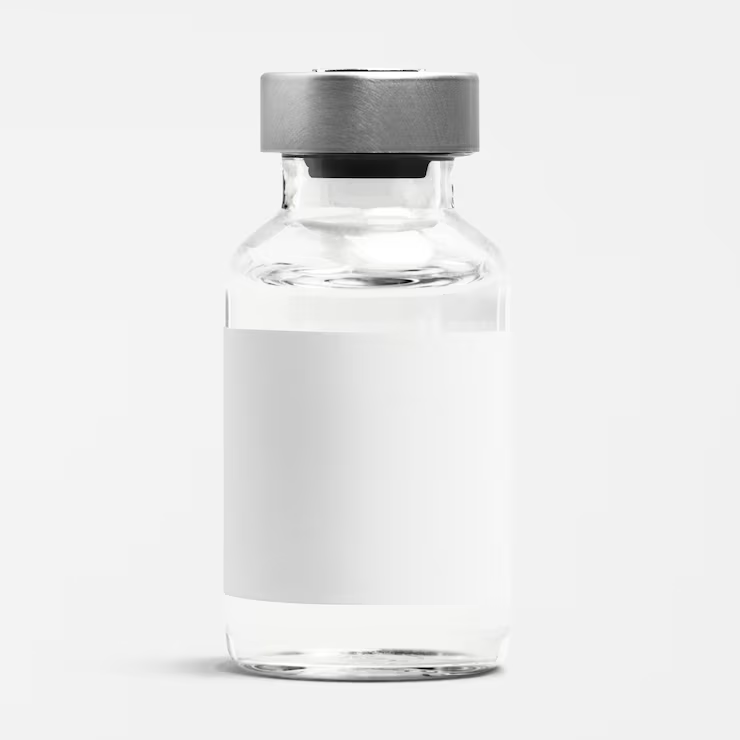 Premium peptide vial prepared for research compound documentation.